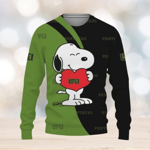 UPEI Panthers Snoopy Cute Heart American Sports Team Ugly Xmas Sweater Gift Holidays