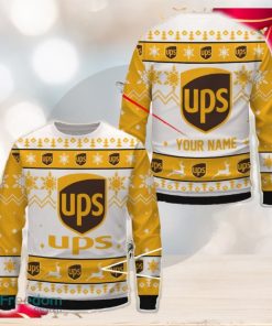 UPS Logo Brands Ugly Christmas Sweater Gift Holidays Custom Name