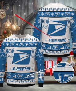 USPS Ugly Christmas Sweater 3D Xmas Gift Ideas For Fans Custom Name