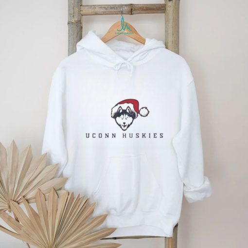 Uconn huskies logo with santa hat shirt