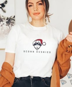 Uconn huskies logo with santa hat shirt
