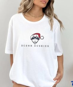 Uconn huskies logo with santa hat shirt