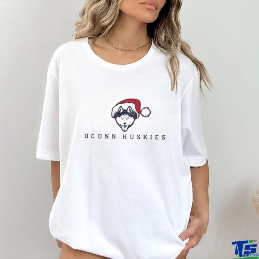 Uconn huskies logo with santa hat shirt