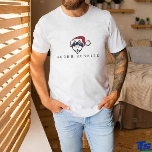 Uconn huskies logo with santa hat shirt