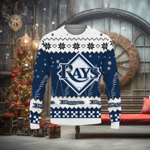 Ugly Christmas Sweater Snow Team Logo Tampa Bay Rays Unisex Gifts For Fan