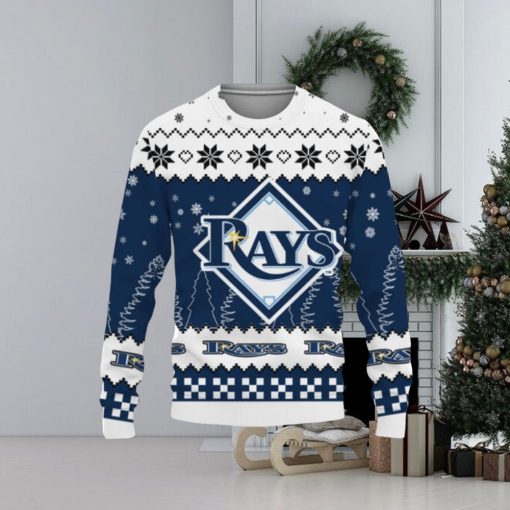 Ugly Christmas Sweater Snow Team Logo Tampa Bay Rays Unisex Gifts For Fan