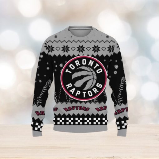 Ugly Christmas Sweater Snow Team Logo Toronto Raptors Unisex Gifts For Fan