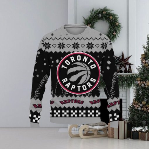 Ugly Christmas Sweater Snow Team Logo Toronto Raptors Unisex Gifts For Fan