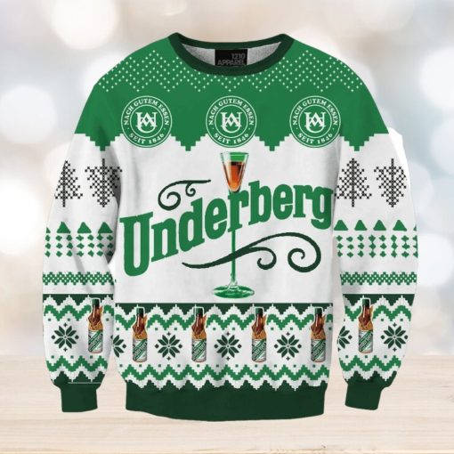 Underberg Print Fun Ugly Christmas Sweater, Gift for Christmas Holiday