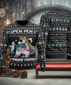 Unicorn Pew Pew Madafakas Ugly Christmas Sweater