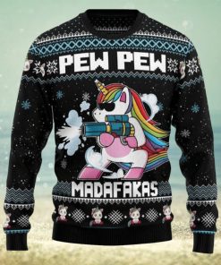 Unicorn Pew Pew Pew Pew Sweater Xmas Sweater Christmas Gift Unisex Sweater Gift Ugly Sweater