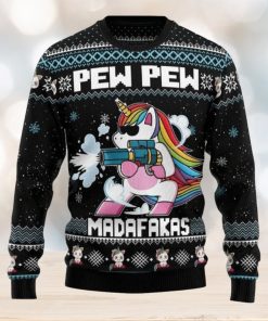 Unicorn Pew Pew Pew Pew Sweater Xmas Sweater Christmas Gift Unisex Sweater Gift Ugly Sweater