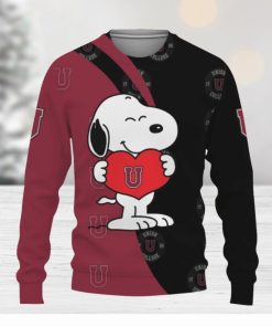 Union Dutchmen Snoopy Cute Heart American Sports Team Knitted Christmas Sweater Gift Holidays