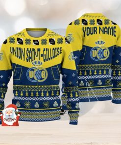 Union Saint Gilloise 3D Ugly Christmas Sweater Christmas Holiday Gift Custom Name For Men And Women