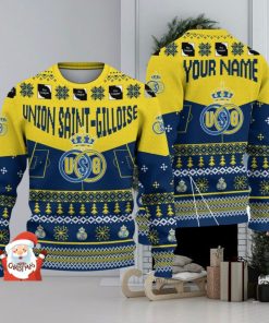 Union Saint Gilloise 3D Ugly Christmas Sweater Christmas Holiday Gift Custom Name For Men And Women