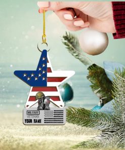 Us Veteran Personalized 2 Layer Wood Ornament