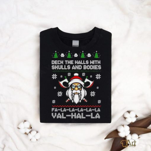 Valhala Xmas Skulls Shirt, Norse Mythology Inspired Matching Family Xmas Shirt