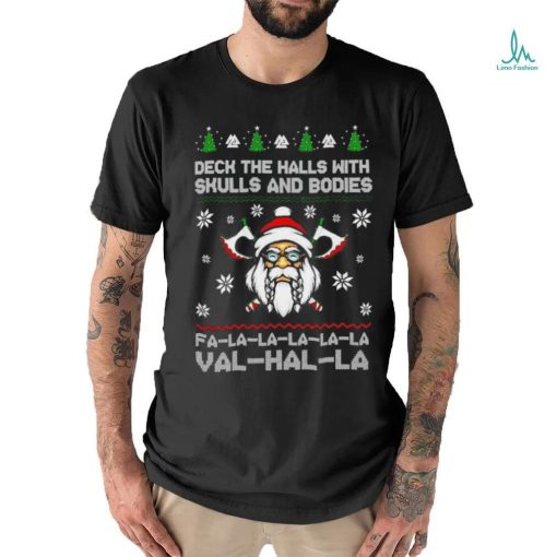 Valhala Xmas Skulls Shirt, Norse Mythology Inspired Matching Family Xmas Shirt