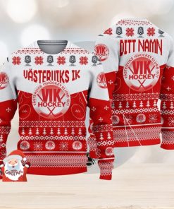 Västerviks IK 3D Ugly Christmas Sweater Christmas Holiday Gift Custom Name For Men And Women