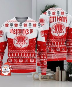 Västerviks IK 3D Ugly Christmas Sweater Christmas Holiday Gift Custom Name For Men And Women