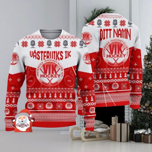 Västerviks IK 3D Ugly Christmas Sweater Christmas Holiday Gift Custom Name For Men And Women