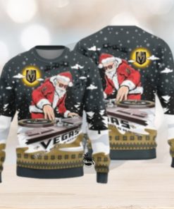 Vegas Golden Knights Christmas Funny DJ Santa New Style Knitted Sweater