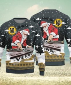 Vegas Golden Knights Christmas Funny DJ Santa New Style Knitted Sweater