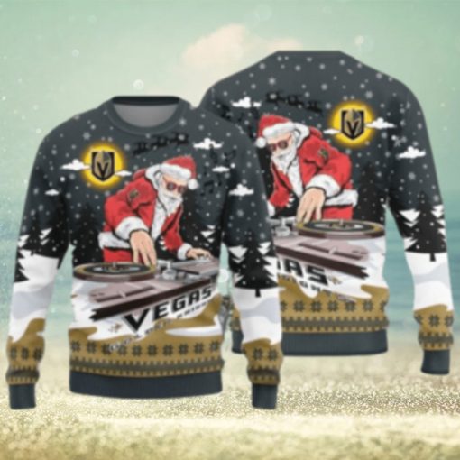 Vegas Golden Knights Christmas Funny DJ Santa New Style Knitted Sweater