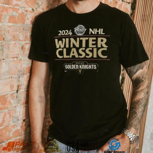 Vegas Golden Knights Fanatics Branded Black 2024 NHL Winter Classic Text Driven T Shirt