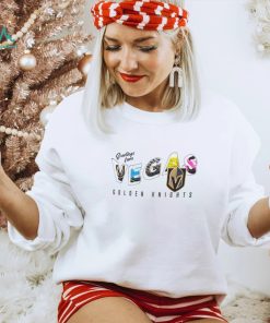Vegas Golden Knights WEAR by Erin Andrews White Greetings From Muscle T Shirt