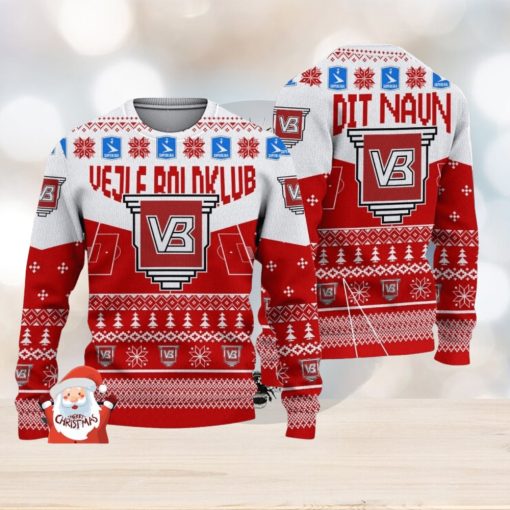 Vejle Boldklub 3D Ugly Christmas Sweater Christmas Holiday Gift Custom Name For Men And Women