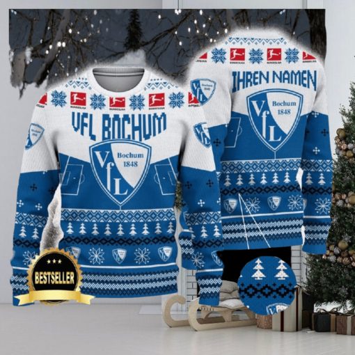 VfL Bochum Ugly Christmas Sweater Logo Custom Name Gift Fans