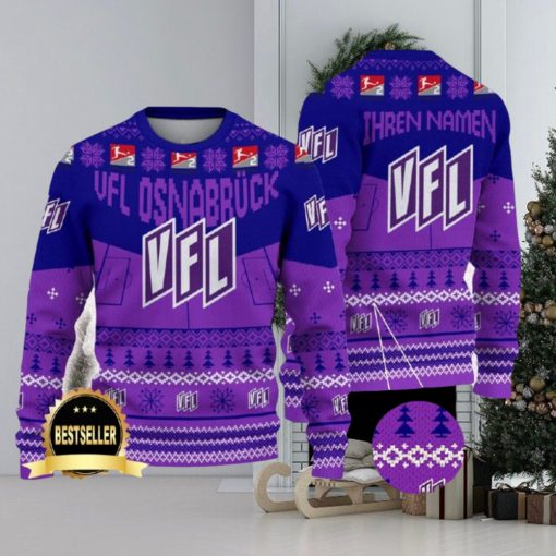 VfL Osnabrack Ugly Christmas Sweater Logo Custom Name Gift Fans