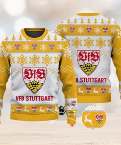 Vfb Stuttgart Big Logo Ugly Christmas Tree Yellow Sweater AOP Gift For Christmas