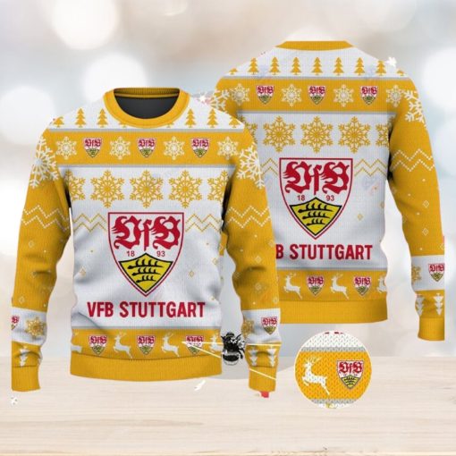 Vfb Stuttgart Big Logo Ugly Christmas Tree Yellow Sweater AOP Gift For Christmas