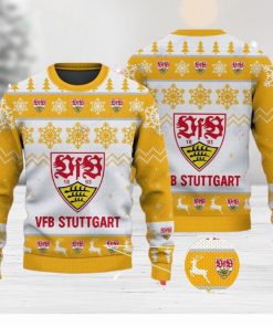 Vfb Stuttgart Big Logo Ugly Christmas Tree Yellow Sweater AOP Gift For Christmas