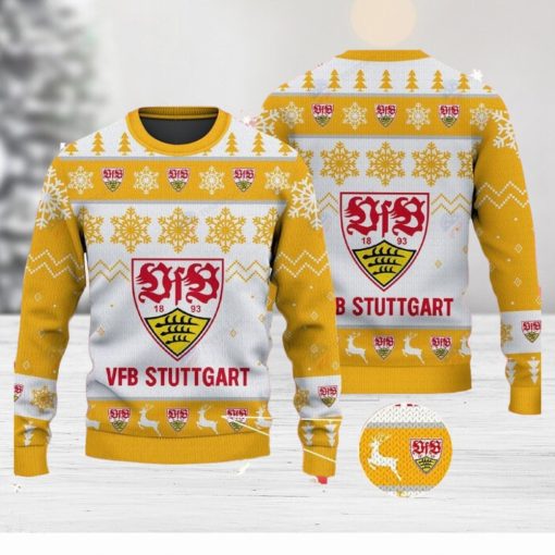 Vfb Stuttgart Big Logo Ugly Christmas Tree Yellow Sweater AOP Gift For Christmas