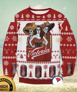 Victoria Cerveza All Printed Ugly Christmas Sweater