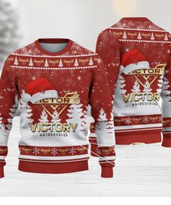 Victory Motorcycles Logo Wearing Santa Hat Christmas Gift Ugly Christmas Sweater Christmas Gift Ideas