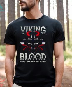 Viking Blood Norwegen Flag Skull Norwegian shirt