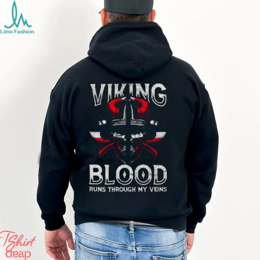 Viking Blood Norwegen Flag Skull Norwegian shirt