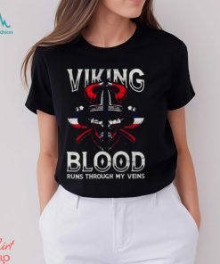 Viking Blood Norwegen Flag Skull Norwegian shirt