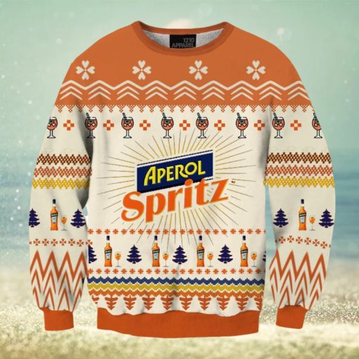 Vintage Aperol Spritz 05 Printed Ugly Christmas Sweater, Gift for Christmas Holiday