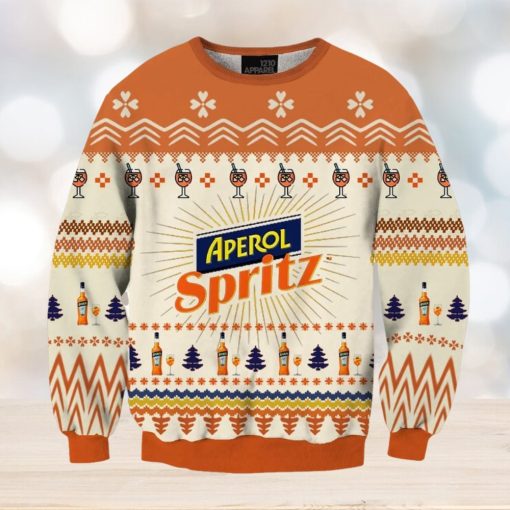 Vintage Aperol Spritz 05 Printed Ugly Christmas Sweater, Gift for Christmas Holiday