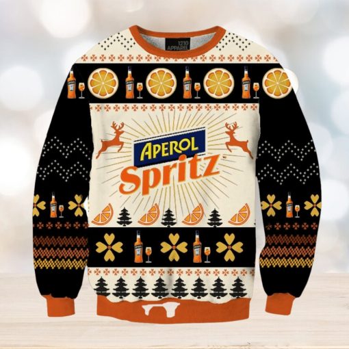 Vintage Aperol Spritz 06 Ugly Christmas Sweater, Gift for Christmas Holiday