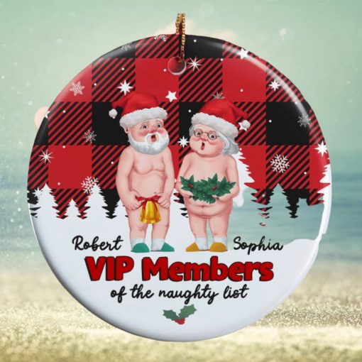 Vip Member Of The Naughty List, Personalized Couple Ornament