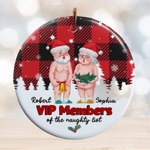 Vip Member Of The Naughty List, Personalized Couple Ornament