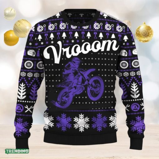 Vrooom 250 SX F Motorcross Knitted Christmas Sweater New AOP Gift Holidays