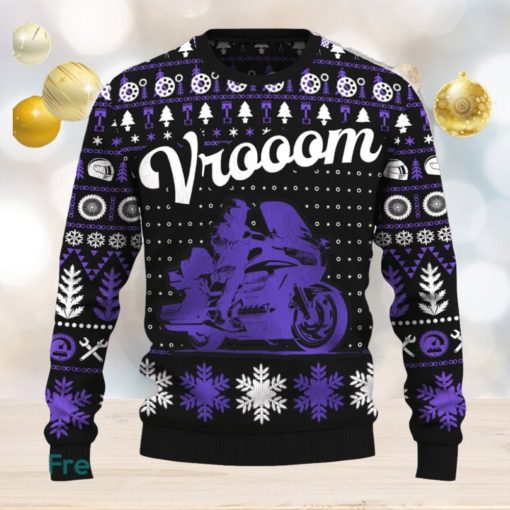 Vrooom Gold Wing Ugly Christmas Sweater New Pattern Motorcross Holidays Gift Fans