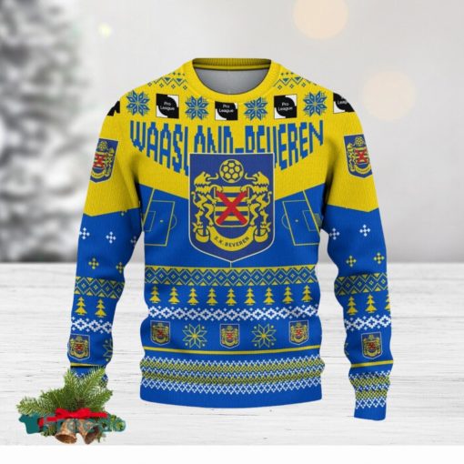 Waasland Beveren Snowflakes Tree Custom Name Ugly Christmas Sweater New For Fans Gift Holidays Christmas